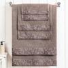 Superior 6 Piece Cotton Towel Set, Floral Jacquard Dobby Border, Quick Dry, Decorative Bathroom, Shower, Bath, Includes 2 Body, 2 Hand, 2 Face Towels/Washcloths, Wisteria Collection, Garnet Red(Frappe Brown)