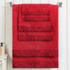 Superior 6 Piece Cotton Towel Set, Floral Jacquard Dobby Border, Quick Dry, Decorative Bathroom, Shower, Bath, Includes 2 Body, 2 Hand, 2 Face Towels/Washcloths, Wisteria Collection, Garnet Red(Garnet Red)
