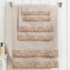 Superior 6 Piece Cotton Towel Set, Floral Jacquard Dobby Border, Quick Dry, Decorative Bathroom, Shower, Bath, Includes 2 Body, 2 Hand, 2 Face Towels/Washcloths, Wisteria Collection, Garnet Red(Ivory)