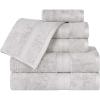 Superior Rayon from Bamboo and Cotton Bathroom Towels, Velvety Soft and Super Absorbent, Hotel & Spa Quality 6 Piece Towel Set with 2 Bath Towels, 2 Hand Towels, and 2 Washcloths – Chrome