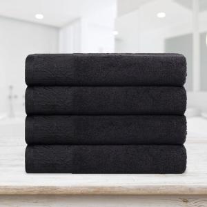 Superior 6 Piece Cotton Towel Set, Floral Jacquard Dobby Border, Quick Dry, Decorative Bathroom, Shower, Bath, Includes 2 Body, 2 Hand, 2 Face Towels/Washcloths, Wisteria Collection, Garnet Red(Black-black)
