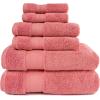 Superior Bathroom Accessories Bath Towel Set, 6 PC, Olive Green(Coral)
