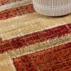 Superior Indoor Area Rug, Jute Backing, Soft Modern Rugs for Dining, Family, Kitchen Floors, Office Floor Cover, Plush Striped Rugs, Radko Collection, 5′ x 8′, Blue/Cream(Ginger)