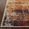 Superior Indoor Area Rug, Jute Backing, Soft Modern Rugs for Dining, Family, Kitchen Floors, Office Floor Cover, Plush Striped Rugs, Radko Collection, 5′ x 8′, Blue/Cream(Grey Multi)