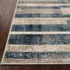 Superior Indoor Area Rug, Jute Backing, Soft Modern Rugs for Dining, Family, Kitchen Floors, Office Floor Cover, Plush Striped Rugs, Radko Collection, 5′ x 8′, Blue/Cream(Blue Crème)