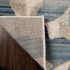 Superior Indoor Area Rug, Jute Backing, Soft Modern Rugs for Dining, Family, Kitchen Floors, Office Floor Cover, Plush Striped Rugs, Radko Collection, 5′ x 8′, Blue/Cream(Beige Blue)