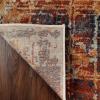 Superior Indoor Area Rug, Jute Backing, Soft Modern Rugs for Dining, Family, Kitchen Floors, Office Floor Cover, Plush Striped Rugs, Radko Collection, 5′ x 8′, Blue/Cream(Grey Multi)