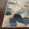 Superior Indoor Area Rug, Jute Backing, Soft Modern Rugs for Dining, Family, Kitchen Floors, Office Floor Cover, Plush Striped Rugs, Radko Collection, 5′ x 8′, Blue/Cream(Beige Blue)