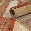 Superior Indoor Area Rug, Jute Backing, Soft Modern Rugs for Dining, Family, Kitchen Floors, Office Floor Cover, Plush Striped Rugs, Radko Collection, 5′ x 8′, Blue/Cream(Ginger)