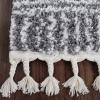 Superior Indoor Area Rug Perfect for Bedroom, Laundry Room, Entryway, Office, Playroom, Nursery, Fluffy Carpet Cover, Modern Geometric Diamond Lattice Shag JAYC Collection, 2′ 7″ x 8′, Ivory Black(Lore Grey Ivory)