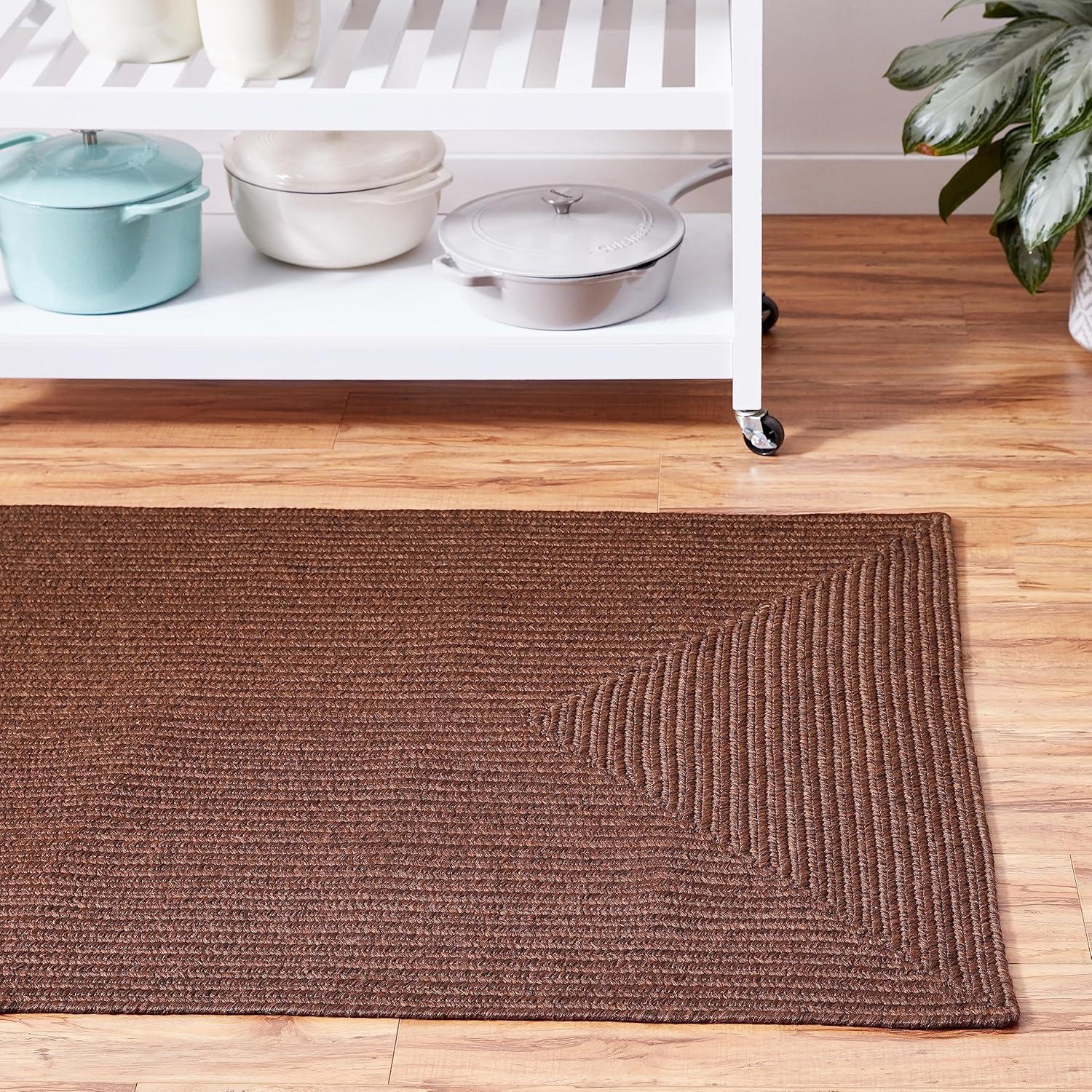 imageSuperior IndoorOutdoor Area Rug Reversible Braided Floor Decor for Living Room Kitchen Patio Front Porch Modern Boho Farmhouse Rugs Hardwood Bedroom Accessories 5 x 8 CharcoalCocoa