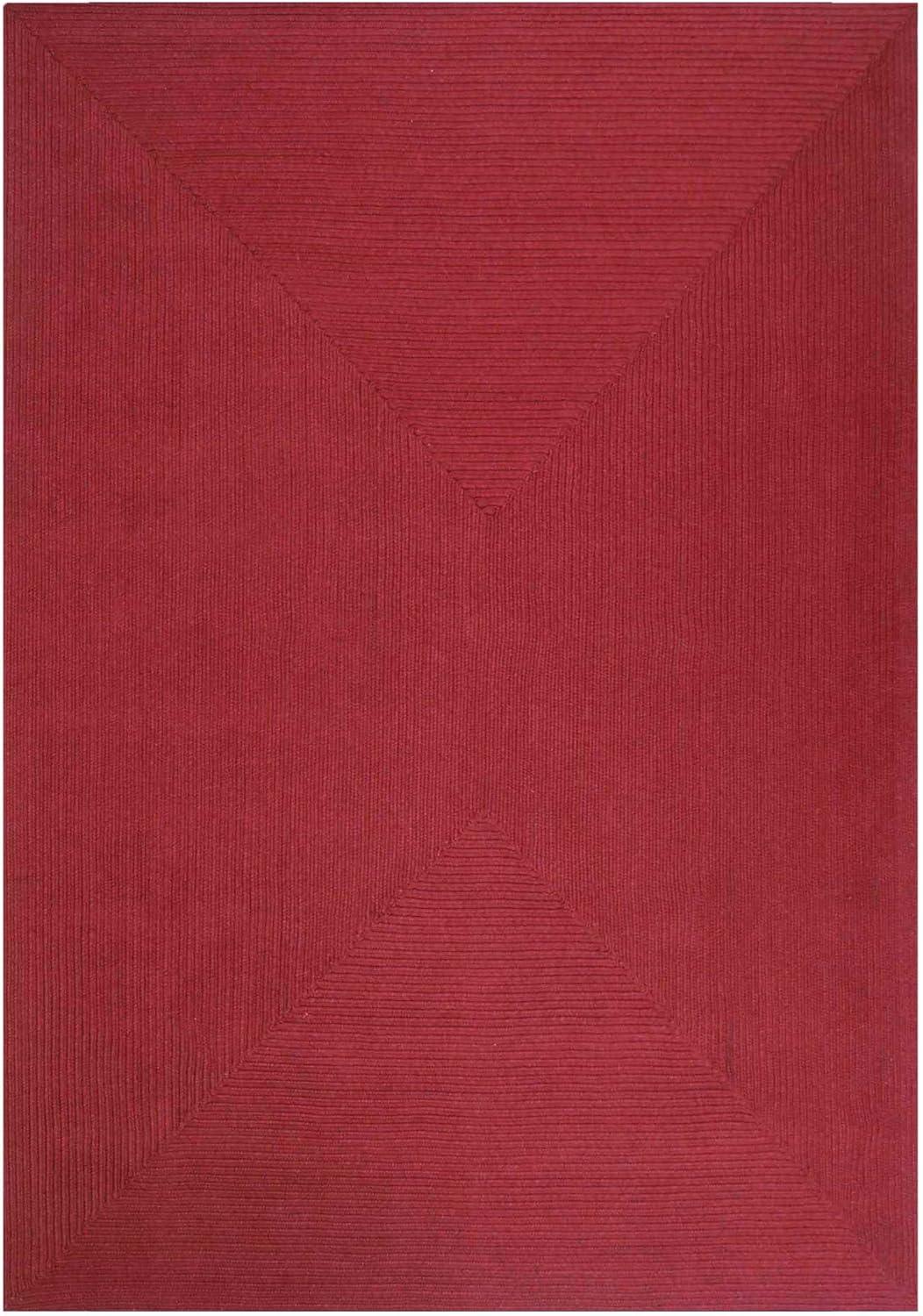 imageSuperior IndoorOutdoor Area Rug Reversible Braided Floor Decor for Living Room Kitchen Patio Front Porch Modern Boho Farmhouse Rugs Hardwood Bedroom Accessories 4 x 6 Burgundy