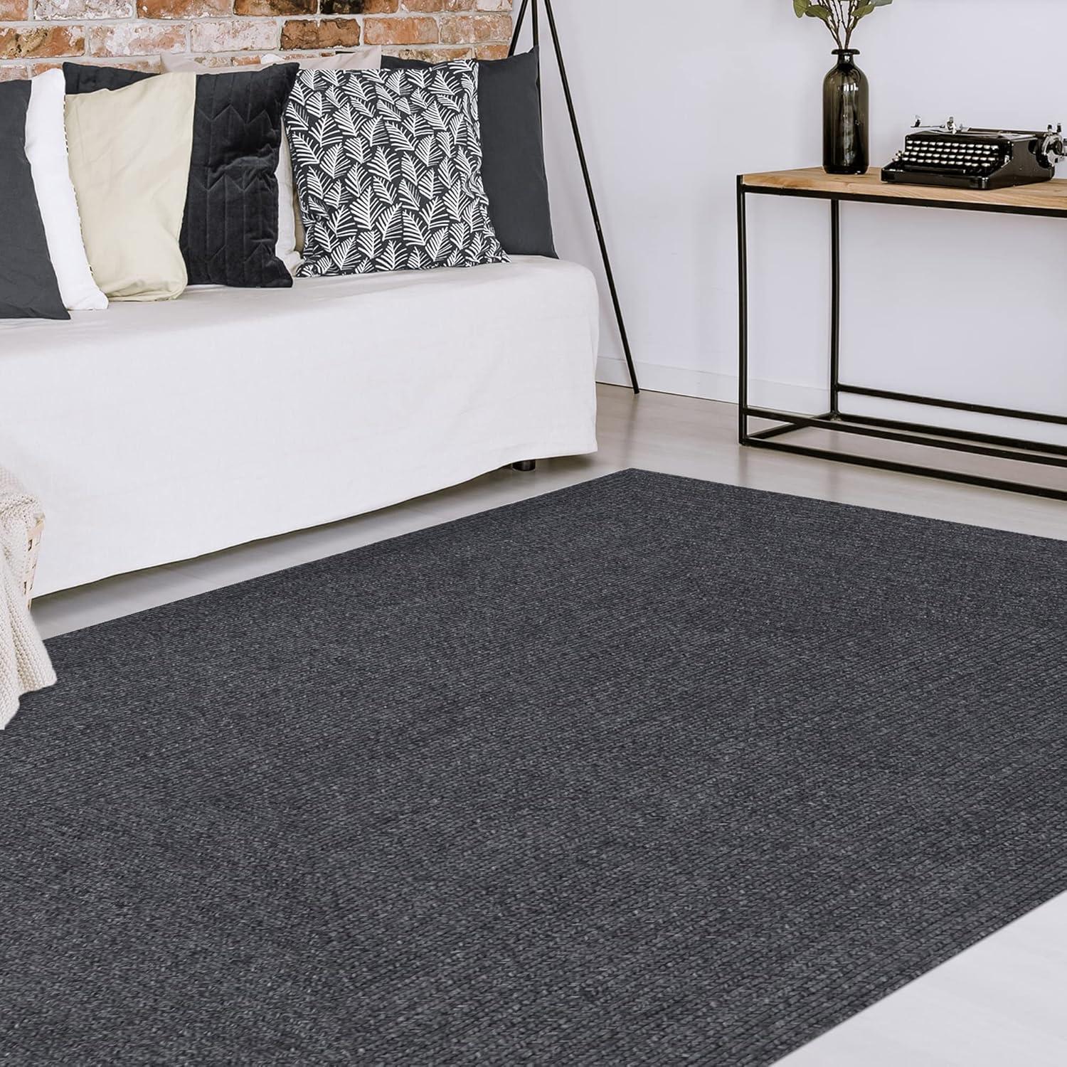 imageSuperior IndoorOutdoor Area Rug Reversible Braided Floor Decor for Living Room Kitchen Patio Front Porch Modern Boho Farmhouse Rugs Hardwood Bedroom Accessories 5 x 8 CharcoalCharcoal