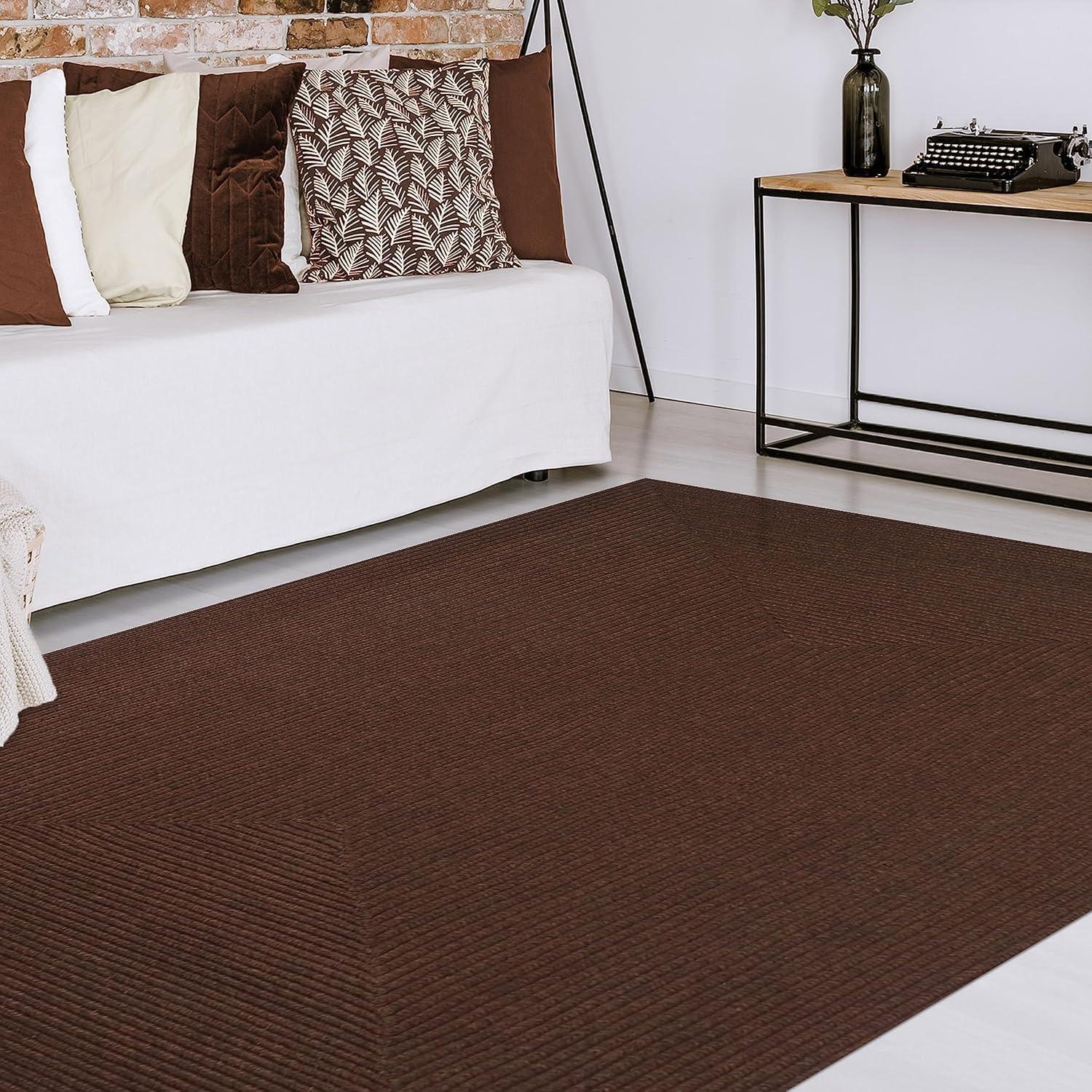 imageSuperior IndoorOutdoor Area Rug Reversible Braided Floor Decor for Living Room Kitchen Patio Front Porch Modern Boho Farmhouse Rugs Hardwood Bedroom Accessories 5 x 8 CharcoalCocoa