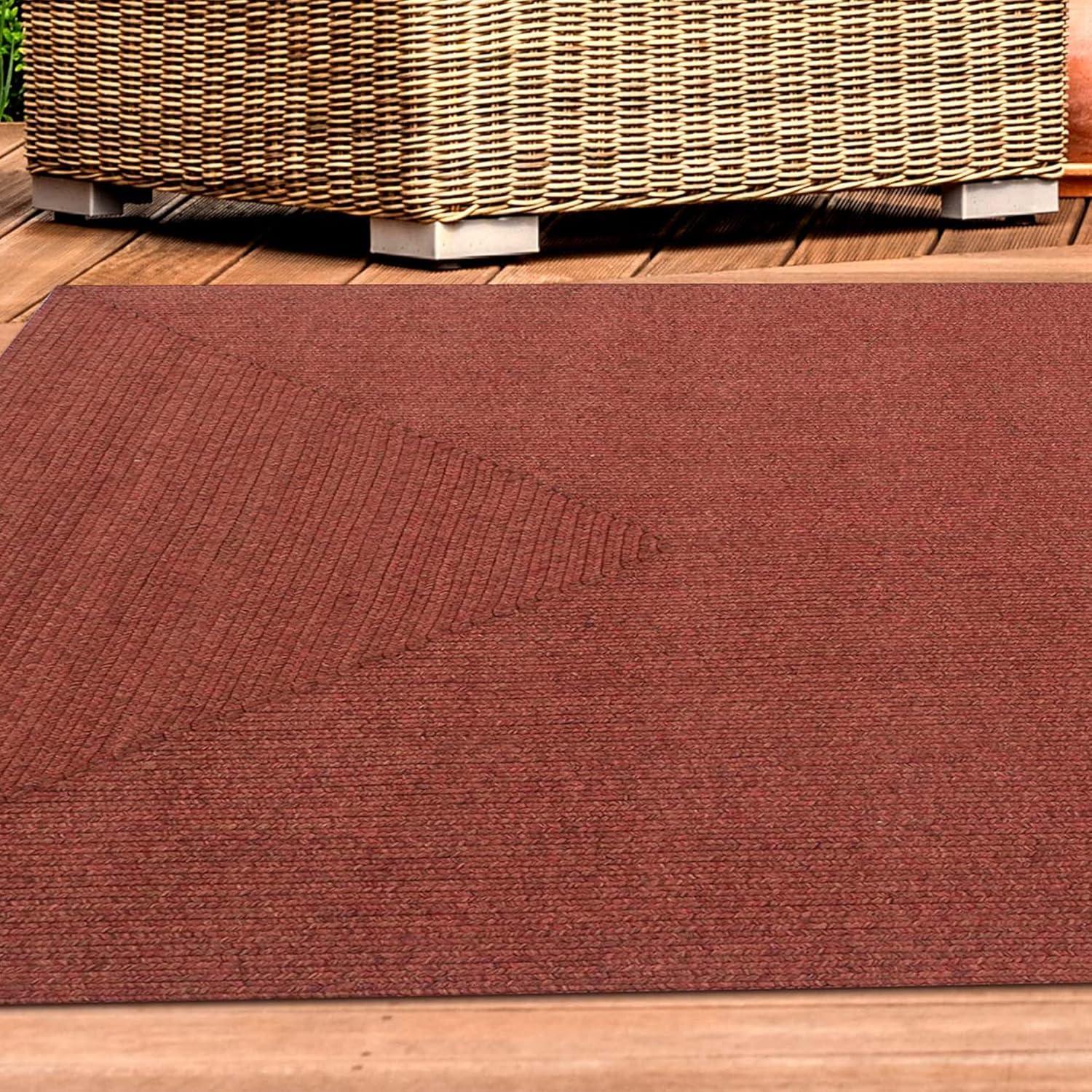 imageSuperior IndoorOutdoor Area Rug Reversible Braided Floor Decor for Living Room Kitchen Patio Front Porch Modern Boho Farmhouse Rugs Hardwood Bedroom Accessories 5 x 8 CharcoalBrick