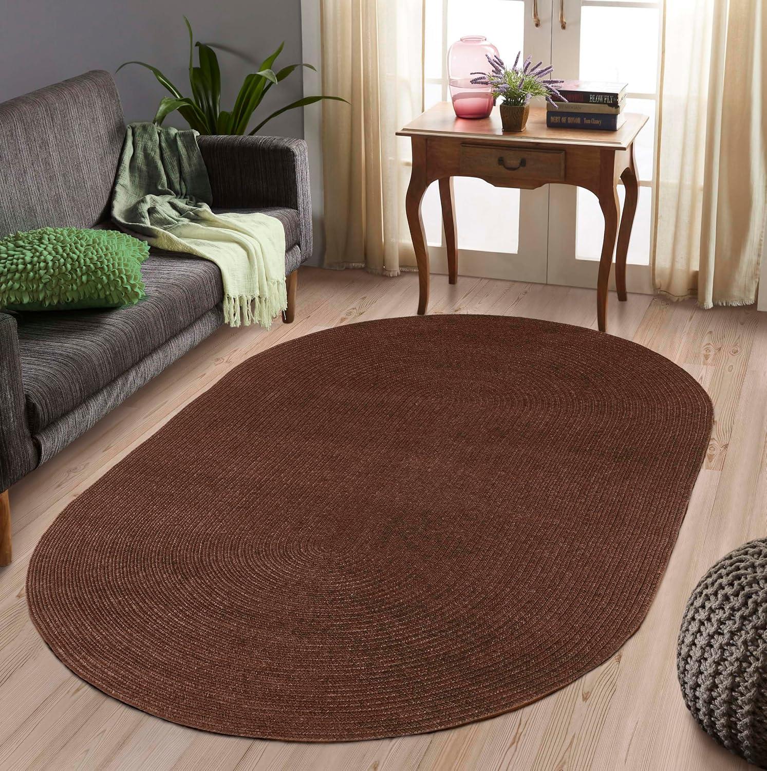imageSuperior IndoorOutdoor Area Rug Reversible Braided Floor Decor for Living Room Kitchen Patio Front Porch Modern Boho Farmhouse Rugs Hardwood Bedroom Accessories 5 x 8 CharcoalCocoa