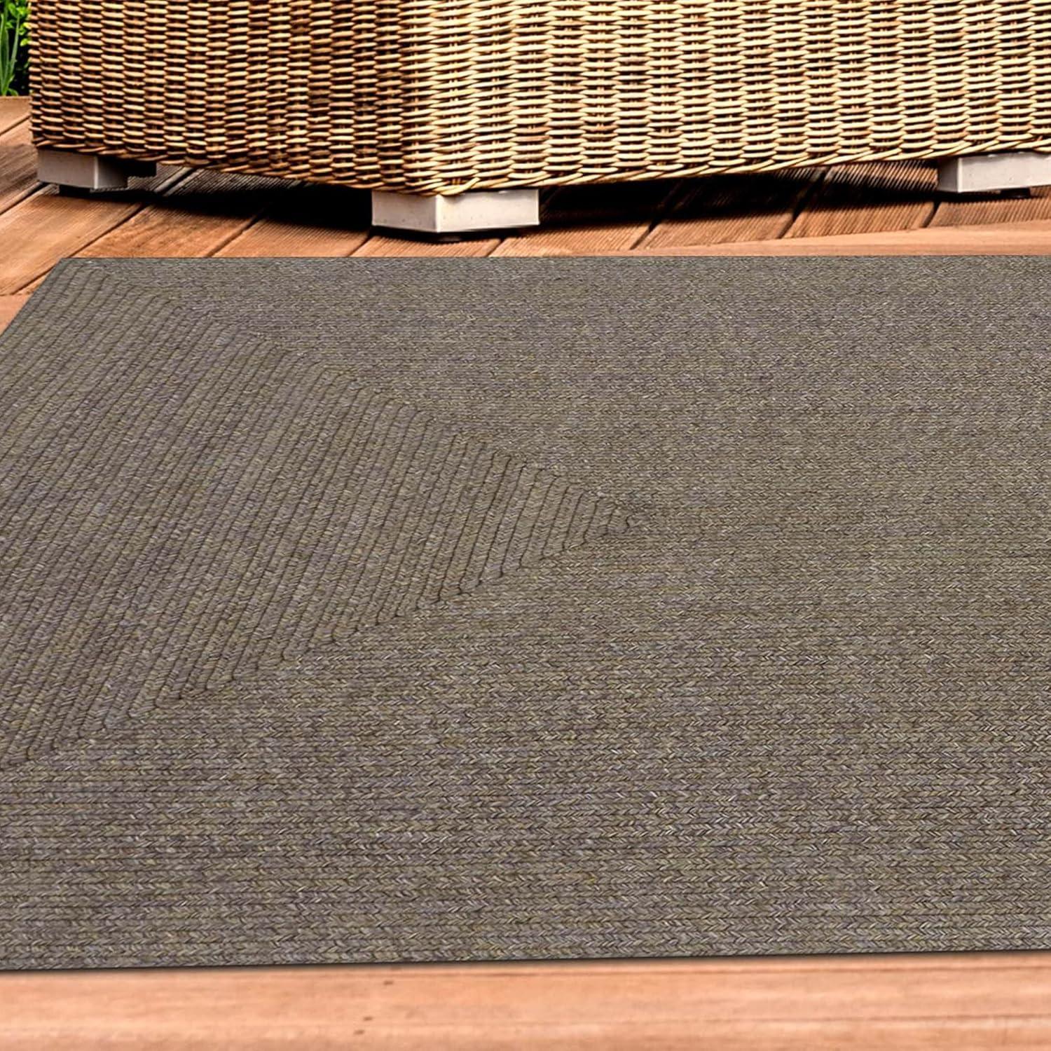 imageSuperior IndoorOutdoor Area Rug Reversible Braided Floor Decor for Living Room Kitchen Patio Front Porch Modern Boho Farmhouse Rugs Hardwood Bedroom Accessories 4 x 6 Latte