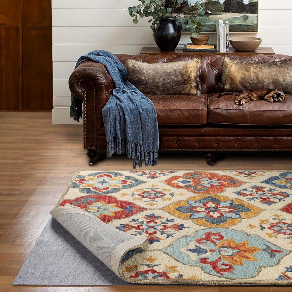 imageSuperior Indoor Area Rug Pad NonSlip NonSkid Floor Protector Hardwood and Tile Floor Padding Furniture Protector Pad Carpet Gripper Mat Felt and Rubber Rug Grip Lima Collection 2 7 x 105 x 8 Rectangular