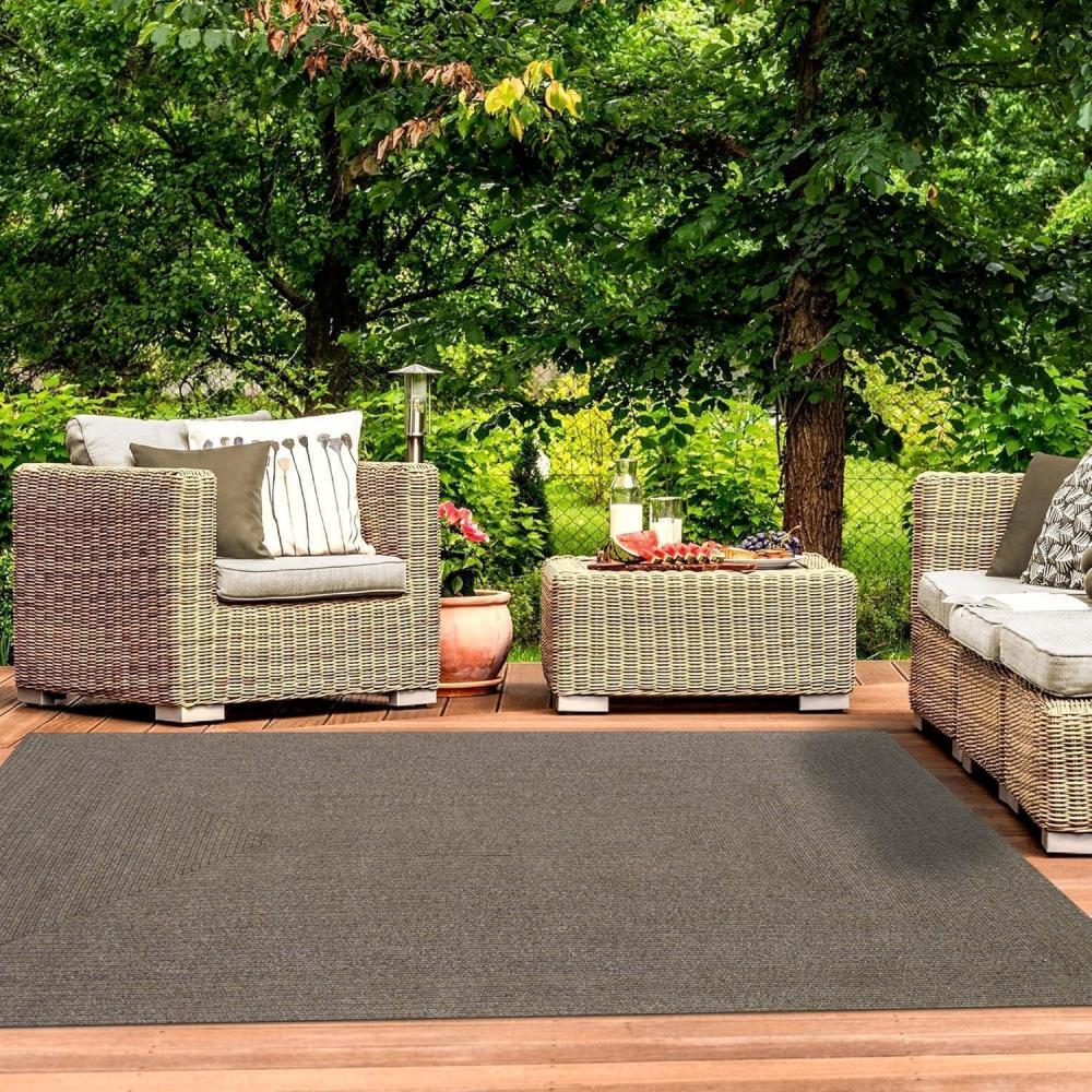 imageSuperior IndoorOutdoor Area Rug Reversible Braided Floor Decor for Living Room Kitchen Patio Front Porch Modern Boho Farmhouse Rugs Hardwood Bedroom Accessories 4 x 6 Latte
