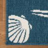 SUPERIOR Indoor Outdoor Runner or Area Rug, Coastal Nautical Floor Decor for Patio, Poolside, Kitchen, Living Room, Bedroom, Jute Backing, Seashells Starfish, Makena Collection, 2′ 7″ x 8′, Navy Blue