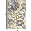Superior Berrigan Floral Indoor Area Rug for Living Room, Bedroom, Office, Kitchen, Dining, Washable Rugs, Foam Backing, Roselyn Collection, 5′ x 8′, Cream-Beige(5 x 8 Feet)