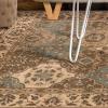 Superior Indoor Area Rug, Jute Backing, Oriental Plush Rugs for Entryway, Living Room, Kitchen Floors, Bedroom, Hallway, Office Floor Cover, Floral Medallion Rugs, Palmyra Collection, 8′ x 10′, Beige