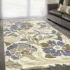 Superior Berrigan Floral Indoor Area Rug for Living Room, Bedroom, Office, Kitchen, Dining, Washable Rugs, Foam Backing, Roselyn Collection, 5′ x 8′, Cream-Beige(4′ x 6′)
