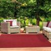 Superior Indoor/Outdoor Area Rug, Reversible Braided Floor Decor for Living Room, Kitchen, Patio, Front Porch, Modern Boho Farmhouse Rugs, Hardwood, Bedroom Accessories, 4′ x 6′, Burgundy