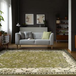 SUPERIOR Stratton Collection Area Rug, 8mm Pile Height with Jute Backing, Luxurious French Traditional Aubusson Rug Design, Fashionable and Affordable Woven Rugs, 8′ x 10′