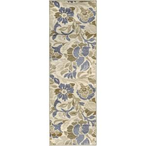 Superior Berrigan Floral Indoor Area Rug for Living Room, Bedroom, Office, Kitchen, Dining, Washable Rugs, Foam Backing, Roselyn Collection, 5′ x 8′, Cream-Beige(2.7′ x 8′)