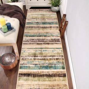 Superior Cheshunt Indoor Home Area Rug for Living Room, Bedroom, Office, Kitchen, Dining, Washable Rugs, Foam Backing, Kylemore Collection, 2′ 7″ x 8′, Chocolate(Chocolate)
