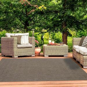 Superior Indoor/Outdoor Area Rug, Reversible Braided Floor Decor for Living Room, Kitchen, Patio, Front Porch, Modern Boho Farmhouse Rugs, Hardwood, Bedroom Accessories, 4′ x 6′, Latte