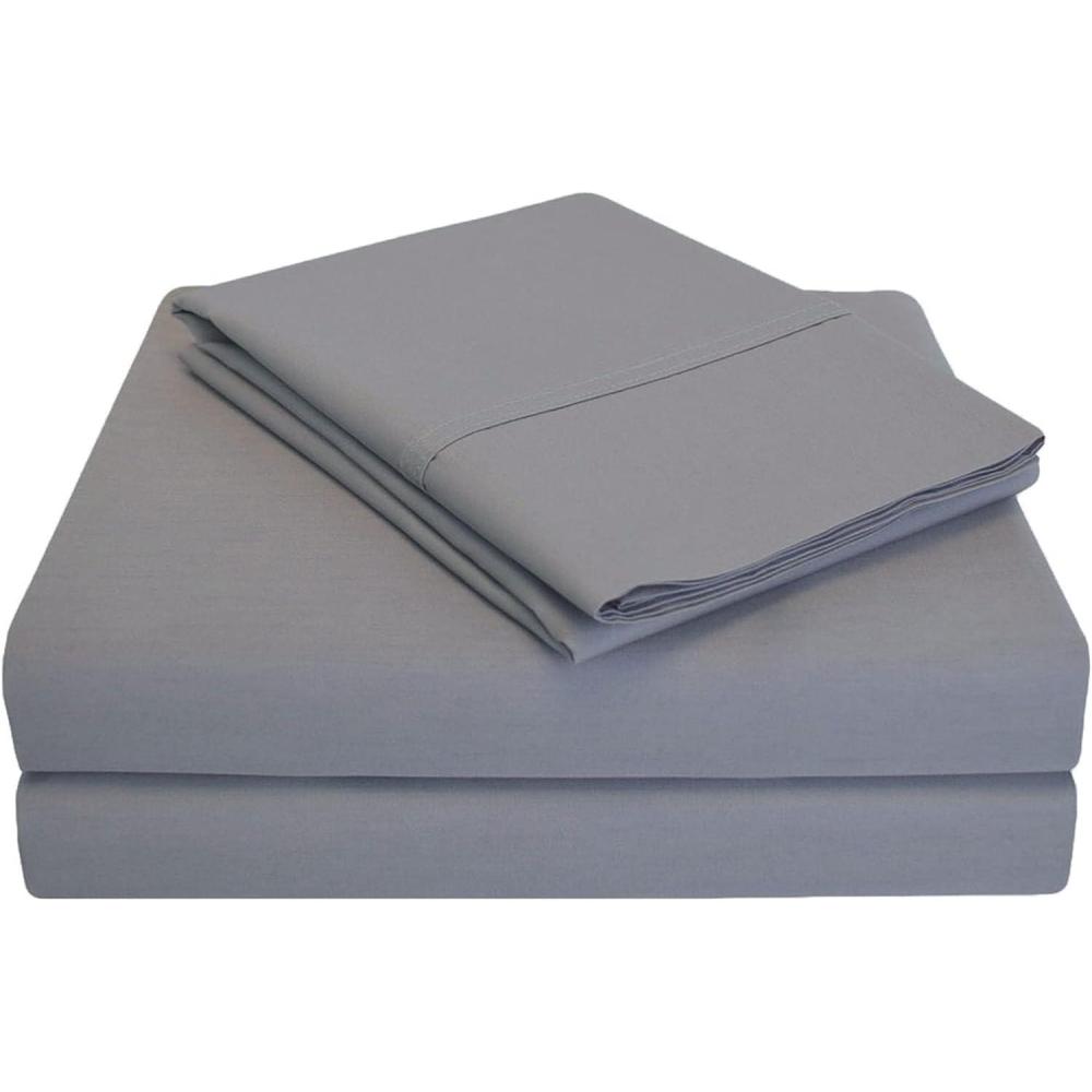 imageSuperior Cotton Percale Deep Pocket Sheet Set California King Lilac 4PiecesGray