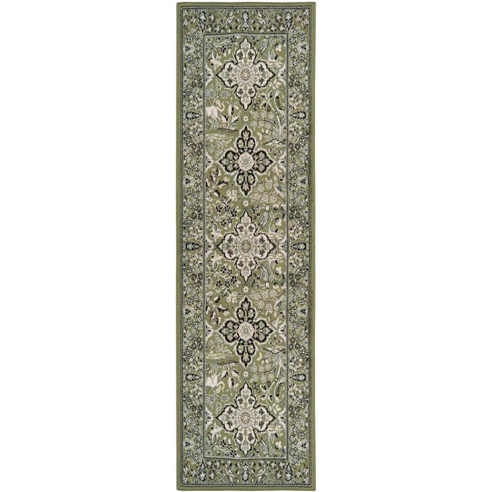 imageSuperior Indoor Runner Rug Jute Backing Modern Plush Rugs for Entry Living Room Kitchen Floors Bedroom Hallway Office Floor Cover Classic Floral Rugs Radcliffe Collection 2 7 x 8 Green