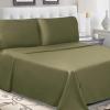 SUPERIOR Percale 300 Thread Count 100% Cotton, Deep Pocket, 5-Piece Split King Bed Sheet Set, Solid, Sage