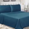 Superior Cotton Percale Deep Pocket Sheet Set, California King, Lilac, 4-Pieces(Navy Blue)