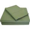 SUPERIOR Percale 300 Thread Count 100% Cotton, Deep Pocket, 5-Piece Split King Bed Sheet Set, Solid, Sage
