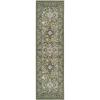 Superior Indoor Runner Rug, Jute Backing, Modern Plush Rugs for Entry, Living Room, Kitchen Floors, Bedroom, Hallway, Office Floor Cover, Classic Floral Rugs, Radcliffe Collection, 2′ 7″ x 8′, Green