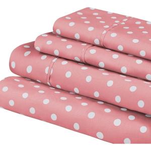 SUPERIOR Percale 300 Thread Count 100% Cotton, Deep Pocket, 5-Piece Split King Bed Sheet Set, Solid, Lilac(Pink)