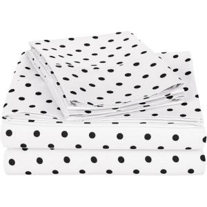 SUPERIOR Percale 300 Thread Count 100% Cotton, Deep Pocket, 5-Piece Split King Bed Sheet Set, Solid, Lilac(White)