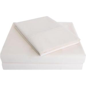 Superior Cotton Percale Deep Pocket Sheet Set, Twin XL, Ivory, 4-Pieces