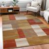 Superior Mack Modern Geometric Tile Indoor Area Rug for Living Room, Bedroom, Office, Kitchen, Dining, Washable Rugs, Jute Backing, Clifton Multi Collection (Grey Brown, 2′ 7″ x 8′)(Ginger)