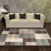 Superior Mack Modern Geometric Tile Indoor Area Rug for Living Room, Bedroom, Office, Kitchen, Dining, Washable Rugs, Jute Backing, Clifton Multi Collection (Grey Brown, 2′ 7″ x 8′)(Grey Brown)