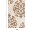 Superior Victorian Shag Area Rug(White/Gold)
