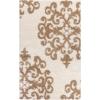 Superior Victorian Shag Area Rug(White/Gold)