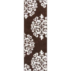 Superior Victorian Shag Area Rug(Brown/White)