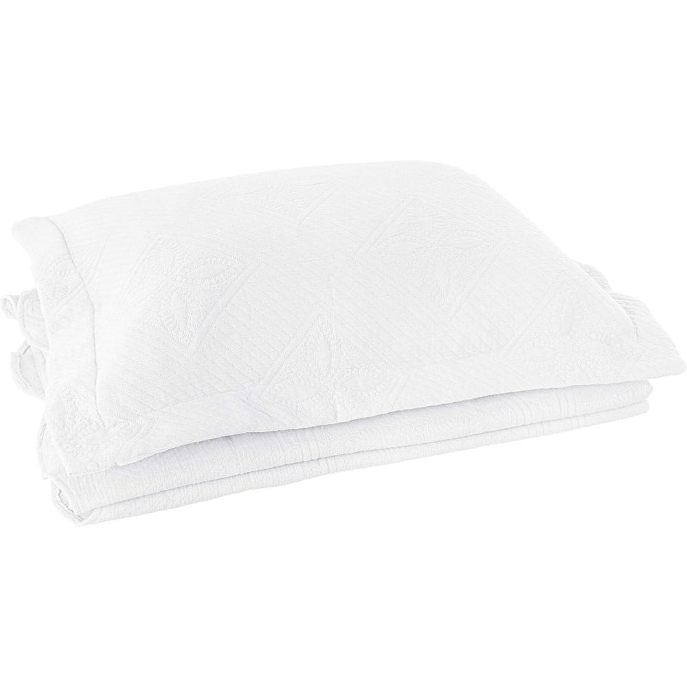 imageSuperior 2 Piece Celtic Circles Cotton Bedspread Set Decorative Bed Spread Home Bed Decor 1 Pillow Sham Medium Weight Blanket Matelasse Coverlet Bedding Wedding Ring Design Twin IvoryWhite