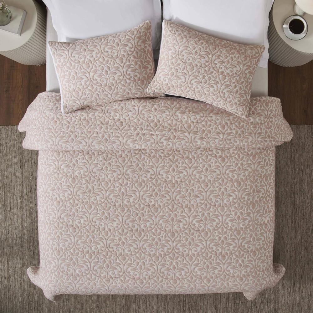 imageSuperior Cotton Blend Coverlet Home Decor Decorative Bed Spread Aesthetic MasterGuest Bedroom Medium Weight Blanket Matelasse Coverlet Bedding Essentials Vineyard Collection King Sky BlueBlushvnyd