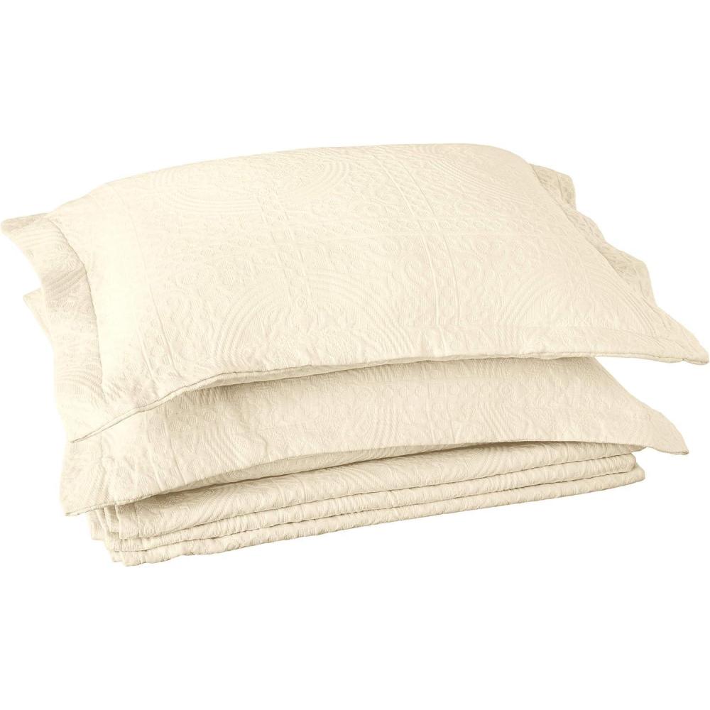 imageSuperior Cotton Fleur De Lis Bedspread Set Warm Blankets AllSeason Bedding Bedroom Decor Decorative Boho Medallion Coverlet Includes 1 Bedspread 2 Pillow Shams Queen BlackIvory 03  Z