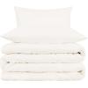 Superior 800 Thread Count Cotton Rich Duvet Cover Set, Soft Blanket Cover with Button Closure, Luxury Pillow Shams, Elegant Daily Use, Master/ Guest Bedroom Basics, Full/Queen, Grey(Ivory)